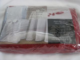 NEW BELLE ORIGINS RED DAMASK DINING ROOM CHAIR COVER