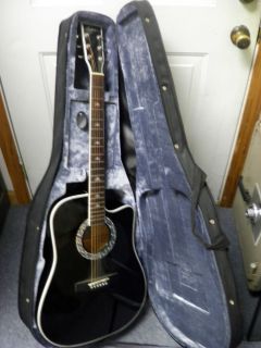   Black Silver Cutaway Guitar Limited Edition 6 String Acoustic Electric