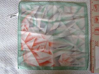 Vintage Cacharel France Handkerchief Mint Floral Abstract EUC