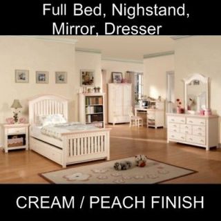 Children Bedroom Set Furniture Cream Full Size Girl Bed