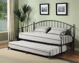   Black Metal Twin Size Day Bed (Daybed) Frame With Metal Slats ~New