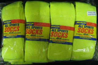   12)Pack Martin Sports All Sport Soccer Acrylic Tube Socks Neon Green