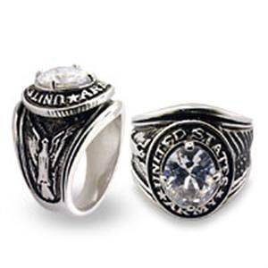   64 Ct. APRIL CLEAR CZ STONE ARMY MILITARY MENS RING JEWELRY SIZE 8 14