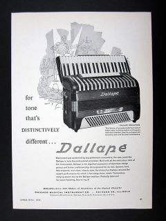 Dallape Organtone Accordion 1958 print Ad advertisement