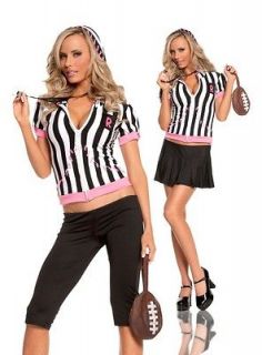 Sideline Sweetheart Costume Referee Sports Capris Skirt Whistle 