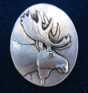 Wildlife Jewelry   Pewter Moose Brooch SCA LARP 0642