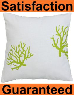 White Green Coral Decorative Throw Pillow Cover Sham
