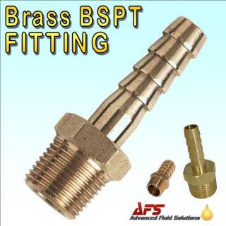 BRASS BSP Taper x Hose Tail Pipe Fitting Connector Fuel