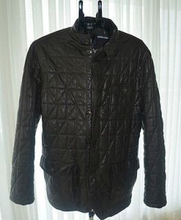 Ermenegildo Zegna Brown Jacket Lamb Quilted Leather Italy Winter coat
