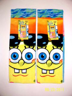Set of 2 SpongeBob Squarepants Beach Towels,30x60, New