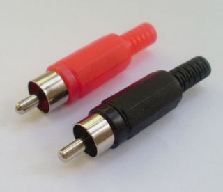 6x RCA Plug Solder Type Audio Cable Connector Red+Black