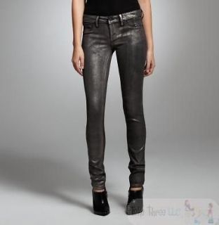   Cole Foil denim jeans coated metallic silver leggings pants 30 $149V