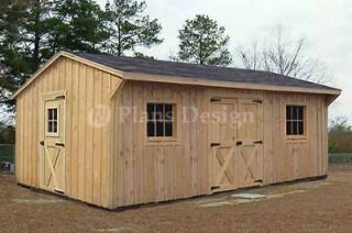 12 x 18 Garden Structures Saltbox Shed Plans #71218