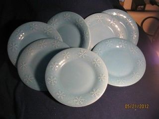   plates Vintage Libbey [50s] Blue Snowflake Dessert Plates8 1/2
