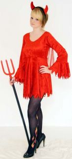 Halloween/Horror RED DEVIL with HORNS fancy dress costume sizes 8 