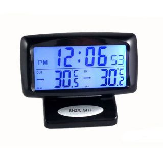 New Car Alarm Clock Dual InOut Thermometer Temperature CF Display