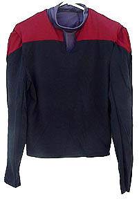 LARGE Star Trek Deep Space 9/Voyager Deluxe Uniform Shirt Burgundy w 
