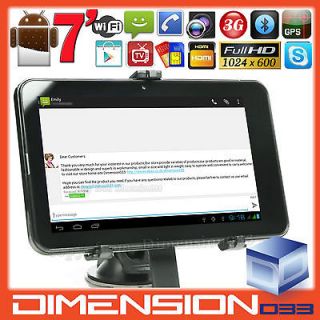 Dual SIM 7 Unlocked 3G Mobile Phone Android4.0 Tablet TV Dual Cam GPS 