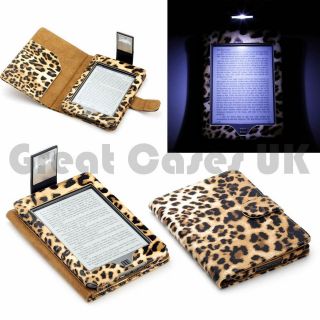  KINDLE TOUCH LEOPARD PATTERN PU LEATHER CASE COVER WITH SLIM 