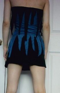 BLUE and BLACK Tattered Zombie Dress DIY Horror Goth Halloween Ripped