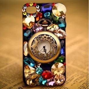   bling crystal diamond classic watch case cover for iPhone4 4S Lwat