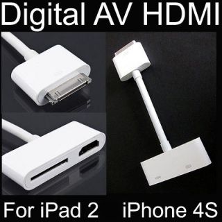 Digital AV HDMI Adapter to HDTV for Apple iPad 2 iPhone 4S 4G iPod 
