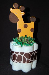 Mini Diaper Cake JUNGLE SAFARI ZOO ANIMALS Baby Shower/Nursery 