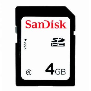 Sandisk 4GB SD Card, Class 4, SDHC Secure Digital Memory, Brand New