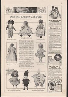 FA 1910 DOLL HOMEMADE SAMBO DOTTY DIMPLE WEE WILLIE BABY BELL CHILD 