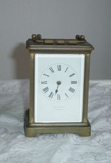 ANTIQUE BRASS FRENCH CARRIAGE CLOCK TILDEN THURBER CO PROVIDENCE