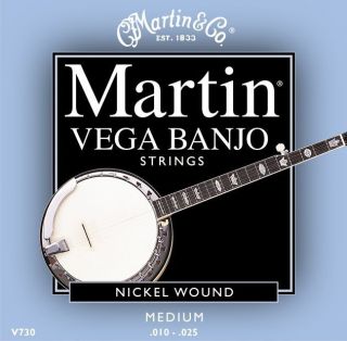 Martin   V730 Medium Vega 10 25 Banjo Strings New 10 01