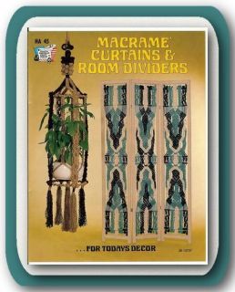 MACRAME CURTAINS & ROOM DIVIDERS~Vinta​ge Pattern Book~VAN~SCREE​N 