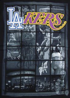 Magic Johnson LA LAKERS DODGERS T shirt Los Angeles Sports Tee Adult M 