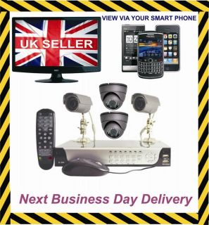   BUSINESS H.264 4 CHANNEL DVR 4 CAMERA DIY CCTV KIT   SECURITY SYSTEM