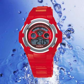   Alarm Digital Chrono Backlight Sport Quartz Diving Watch Children W8