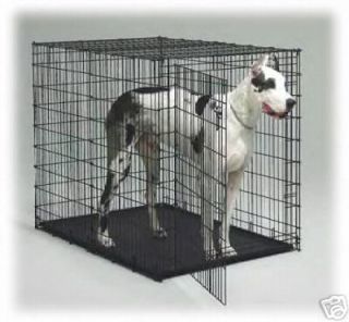   48 Portable Folding Dog Crate Cage Kennel 3 Door Metal Tray Divider