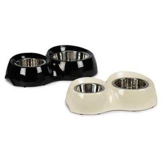   No Spill Pet Diners Stainless Steel Dish Dog Cat Food & Water Bowls