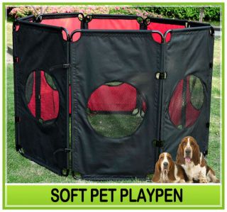   Playpen Puppy Dog Play Pen Exercise Kennel Folding Crate Red 8 Panel