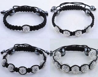 Shamballa Bracelets Micro Pave CZ Disco Clear shamballa Beads bracelet 