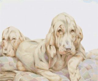 BLOODHOUND PUPPIES ~ Counted Cross Stitch Fine Art Pattern ~ Dogs