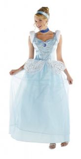 Cinderella Disney Princess Ball Gown Blue Dress Up Halloween Adult 