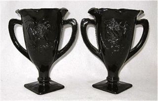 Elegant deco black amethyst dancing ladies vases, 7 h.