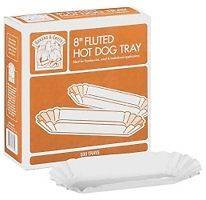 400 Hot Dog Paper Fluted Trays, Holders   Bakers and Chefs Food 