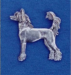 Chinese Crested Hairless pewter pin #22C Dog Jewelry