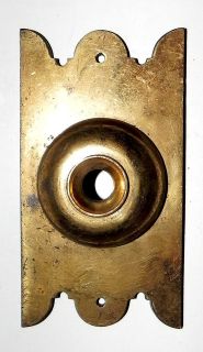 VINTAGE SOLID BRASS ELECTRIC PUSH BUTTON DOOR BELL COVER ESCUTCHEON