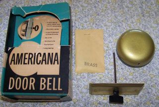 VINTAGE BEVIN BROS BELLS AMERICANA DOOR BELL IN ORIG BOX NO WIRES 
