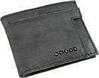   MONTANA MENS BLACK LEATHER BILLFOLD W/SNAP CREDIT CARD ID WALLET CASE