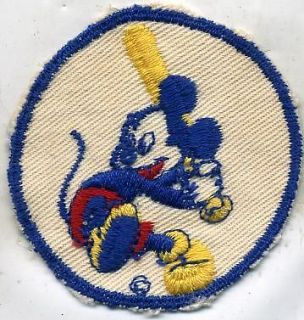 WWII Mickey Mouse Disney Patch In White
