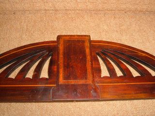 ANTIQUE C.19th.C.HARDWOOD CARVED PEDIMENT.MAHOGANY CARVING.INLAY
