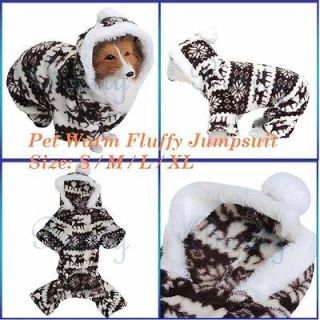 Pet Dog Puppy Christmas Raindeer Jumpsuit Coat Warm Fluffy Pajamas 